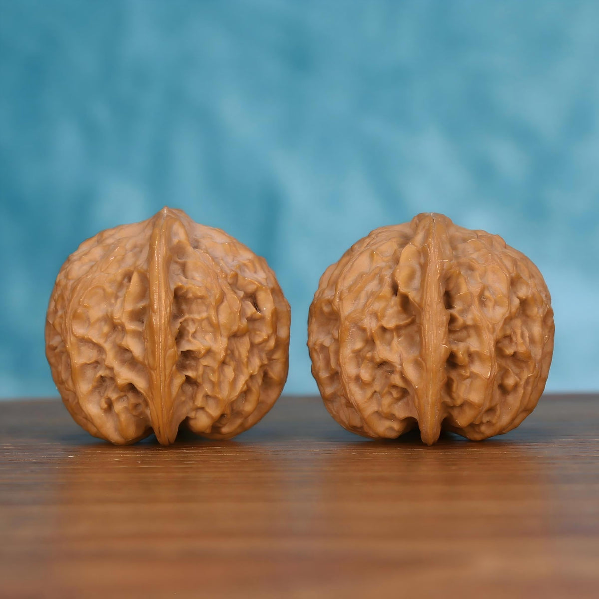 Wu-Ming walnut set side profile – artisanal symmetry and raw natural form by mistbodhi