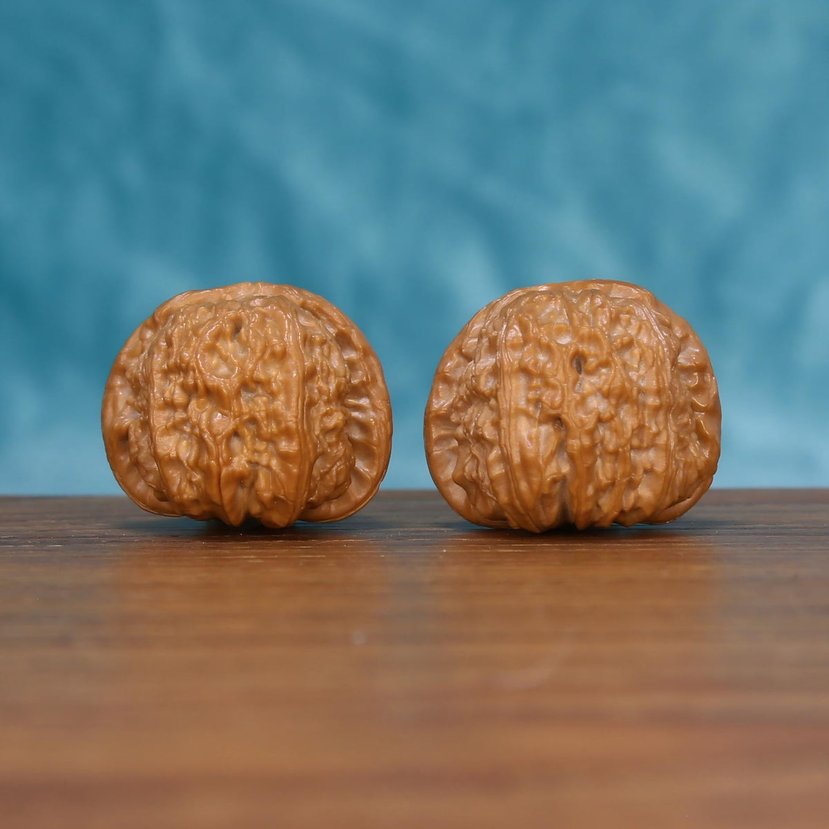 Shi-Zi-Tou Lion's Head walnut set side profile – compact 36mm pocket sanctuary EDC by mistbodhi