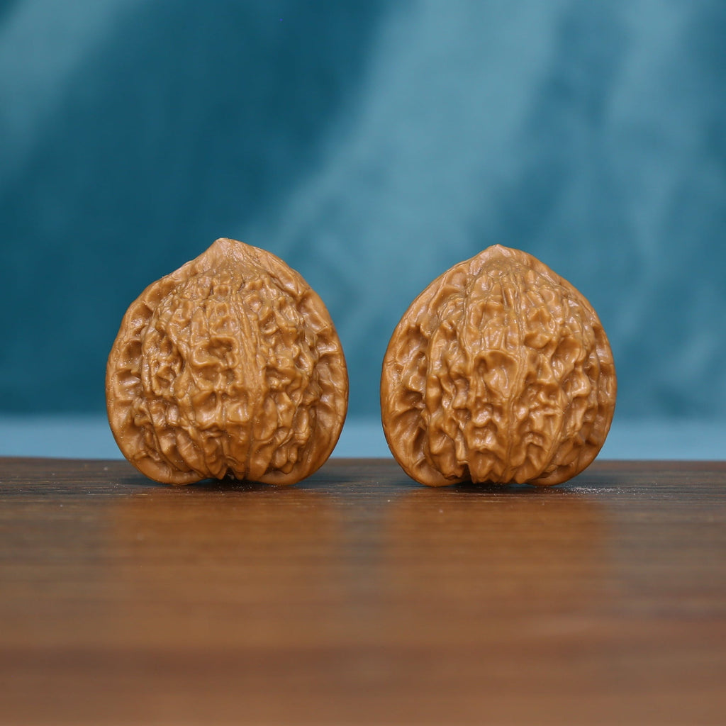 5626 wenwan walnut pair showing raised branching ridges
