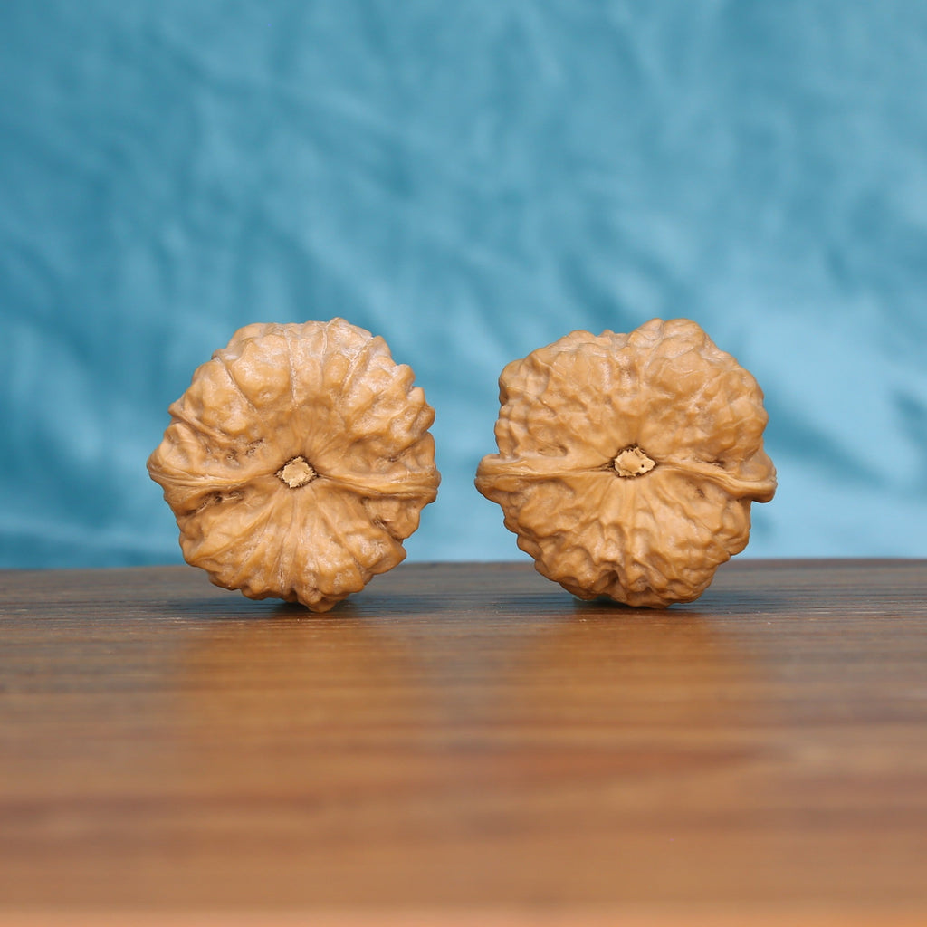 Heritage Ha-Ma-Tou wenwan walnut set reverse side on wood – handcrafted natural craftsmanship