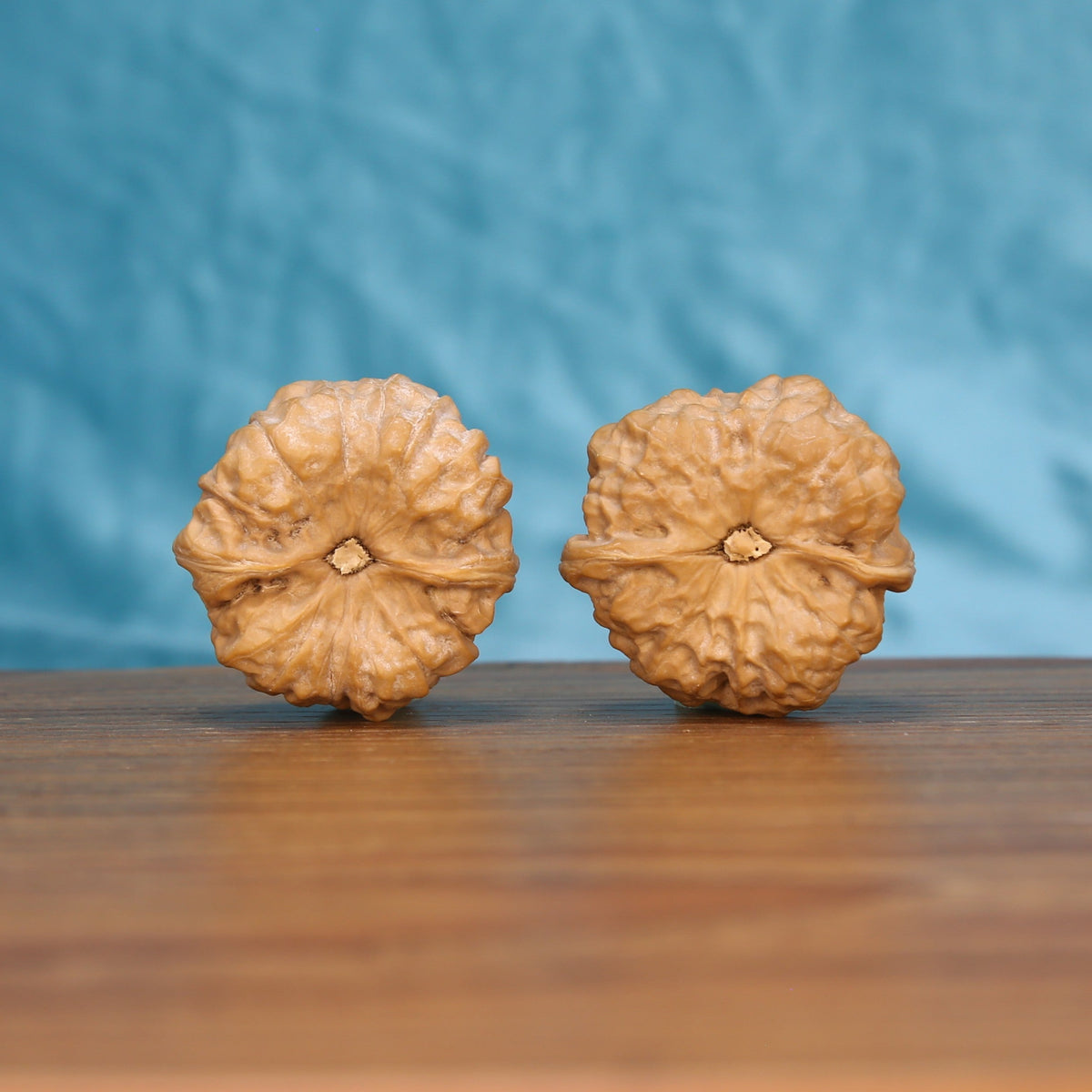 Heritage Ha-Ma-Tou wenwan walnut set reverse side on wood – handcrafted natural craftsmanship