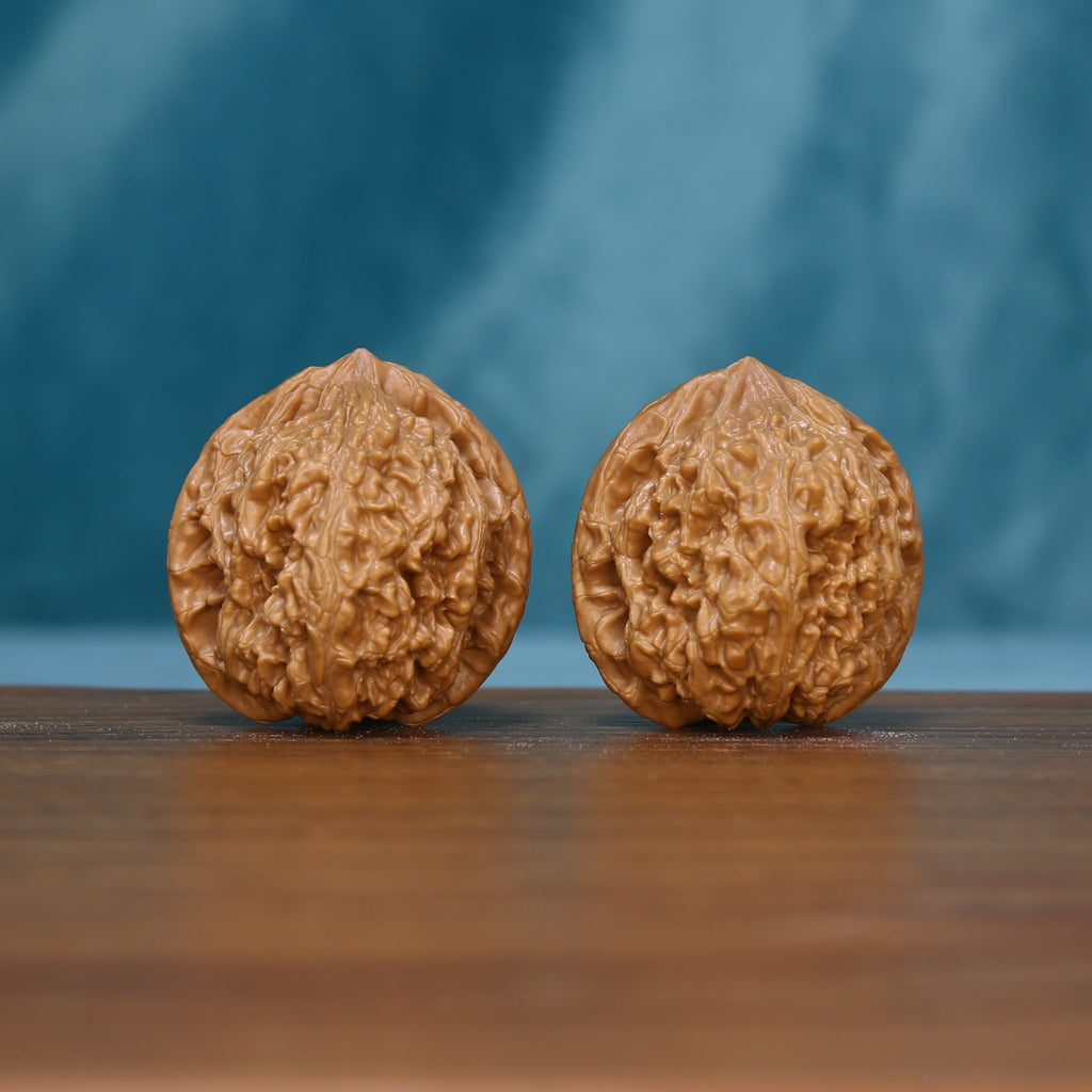 6136 Winding Crown wenwan walnut pair showing their textured brown surfaces
