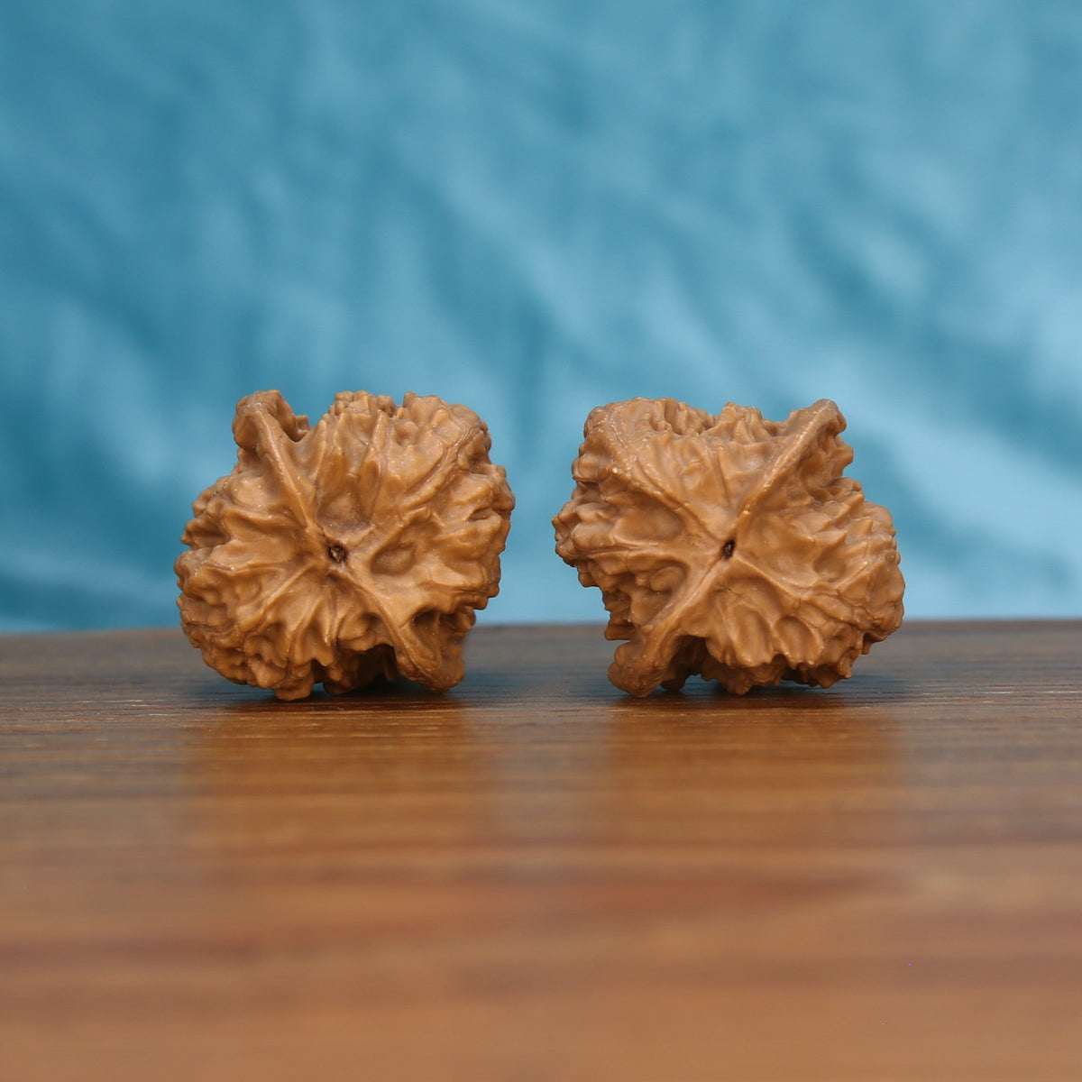 Heritage Chang-Men wenwan walnut set reverse side on wood – handcrafted pagoda craftsmanship