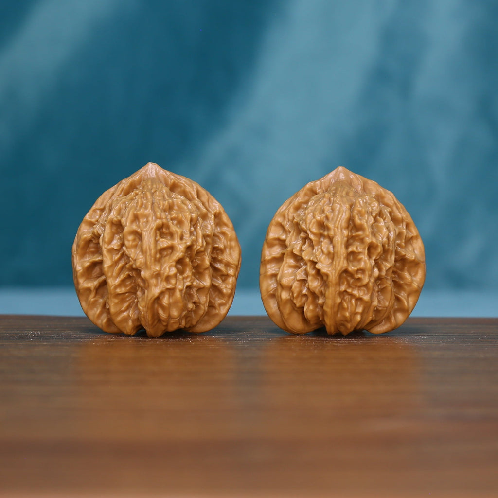 6157 Deep Furrow wenwan walnut pair standing upright with textured tan surfaces

