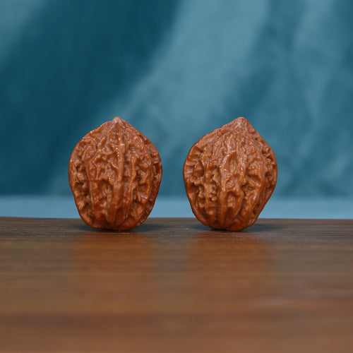 244 wenwan walnut pair showing textured reddish-brown surfaces
