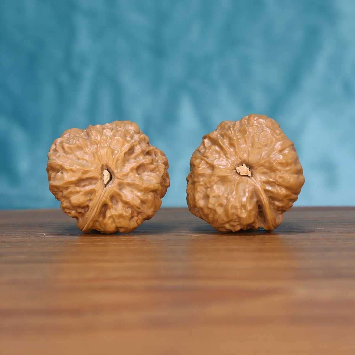 Singular Edge walnut spheres on rosewood – raw Wabi-Sabi surface for tactile mindfulness and focus
