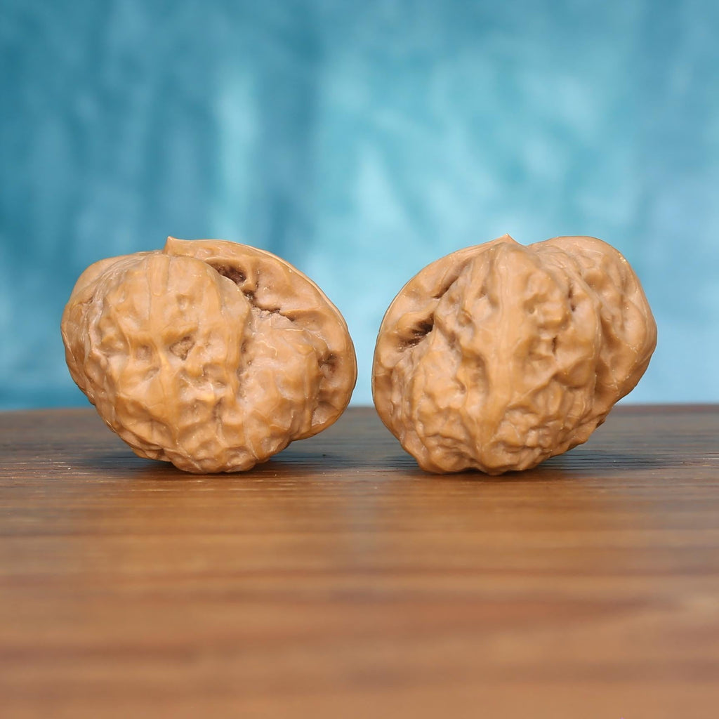 W7565 Yi-Dao-Jin walnut set side profile – raw 100% untreated surface evolving into translucent patina
